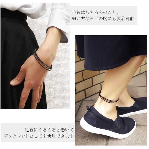 ブラックスピネル ブレスレット レディース 3連 高品質 2mm