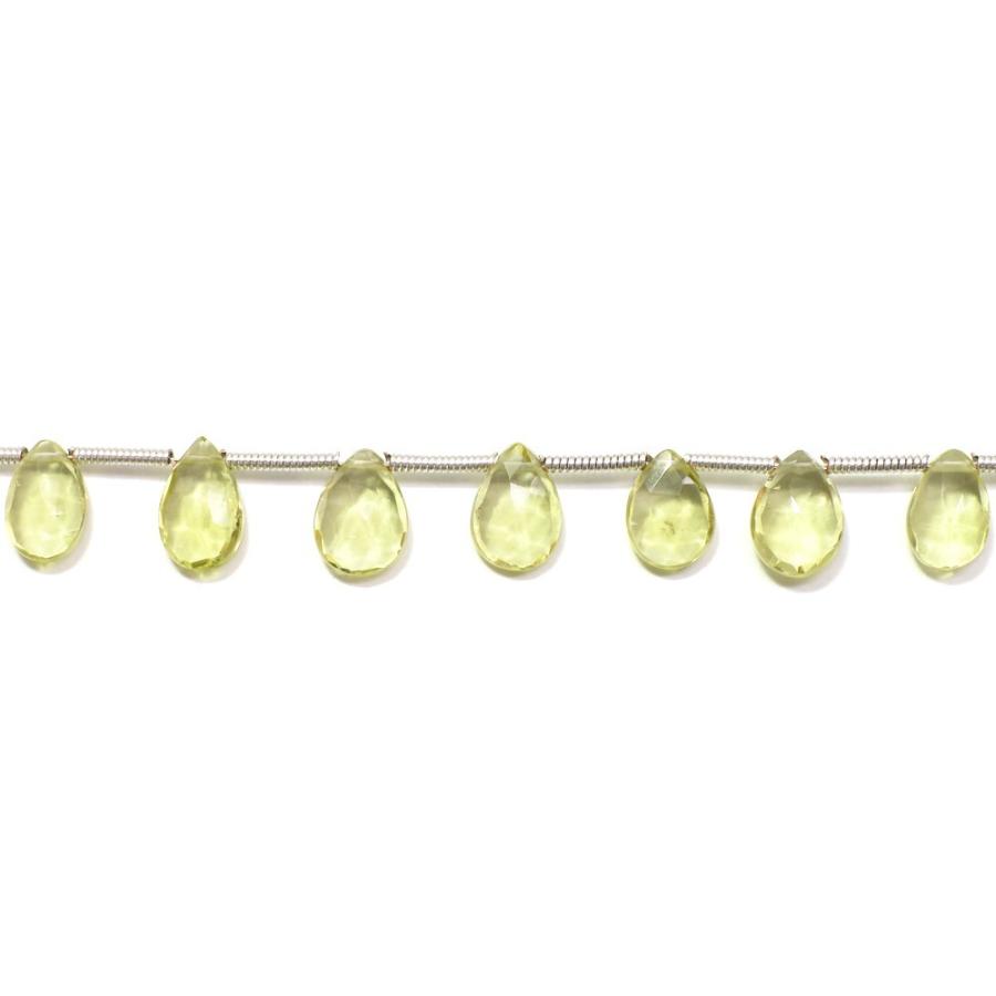 天然石ビーズ レモンクォーツ 8×5.5mm ペアシェイプ カット 2玉セット 