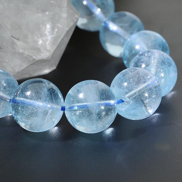 ブルートパーズ ブレスレット 11.2mm 19cm 高品質 インド産