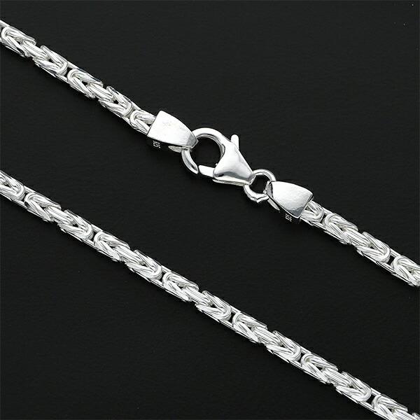 シルバー925 ネックレス ビザンチンチェーン 50cm 幅約2.1mm シルバー 