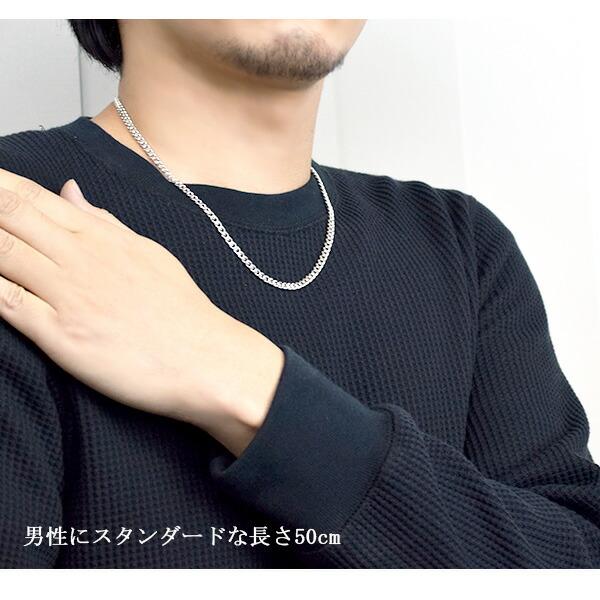 シルバー925 喜平チェーン 6面カット ネックレス 45cm 幅約4.0mm キヘイ チェーンのみ メンズ 男性 ペンダント用 銀 鎖 プレゼント 爆買の画像