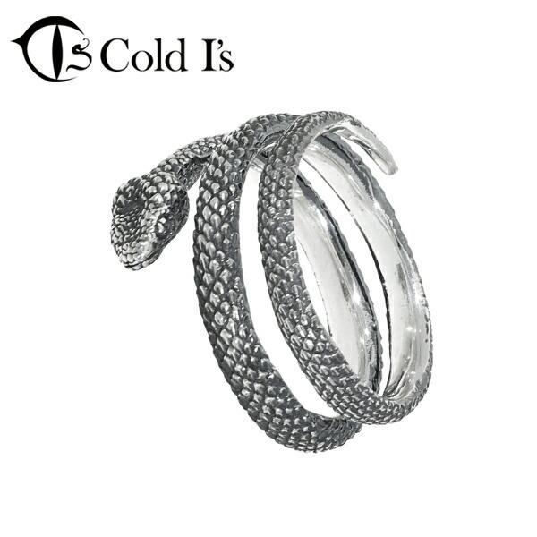 Cold I's ブッシュバイパー 3連 巻きつき リング 10〜25号 シルバー925 指輪 シルバーアクセサリー 毒蛇 ヘビ 蛇 スネーク パイソン ボア 爬虫類 | 