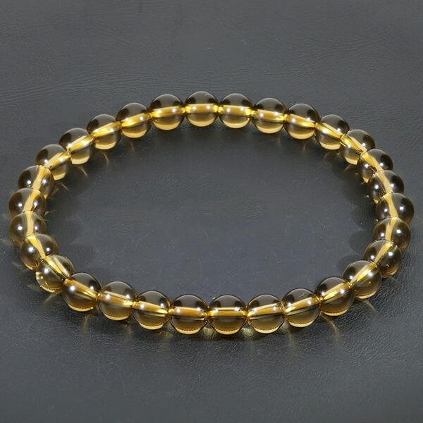 非加熱 シトリン ブレスレット 6mm 16.5〜17.5cm S〜Lサイズ 誕生石