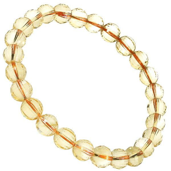シトリン ブラジル産 カット ブレスレット 7mm 16.5~17.5cm S~L サイズ