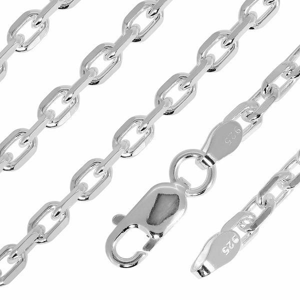 シルバーチェーン 925 ネックレスチェーンのみ あずき 4面カット 60cm