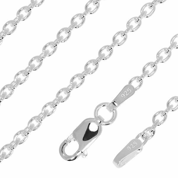 シルバーチェーン 925 ネックレスチェーンのみ あずき 小豆 60cm 幅約