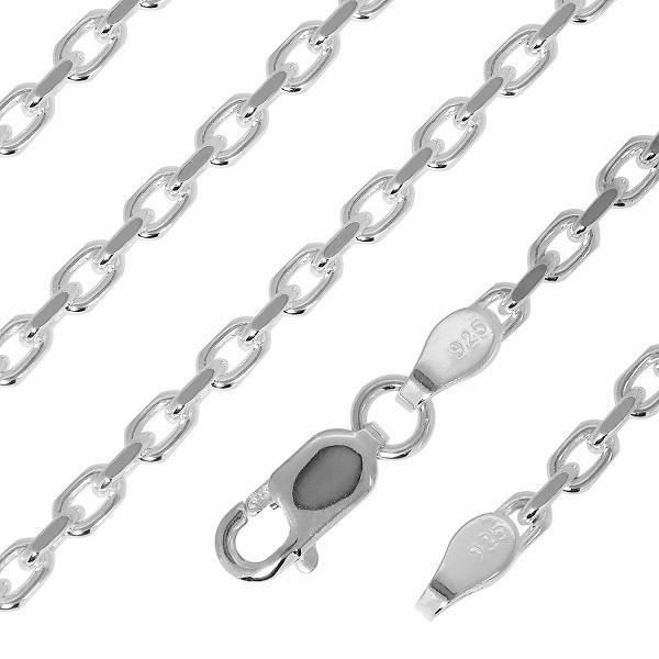 美品✨️長さ50cm 幅2.2mm グッチ あずきチェーン シルバー 燻 シルバー925 ネックレス あずきチェーン 2面カット 50cm 幅約2.2mm