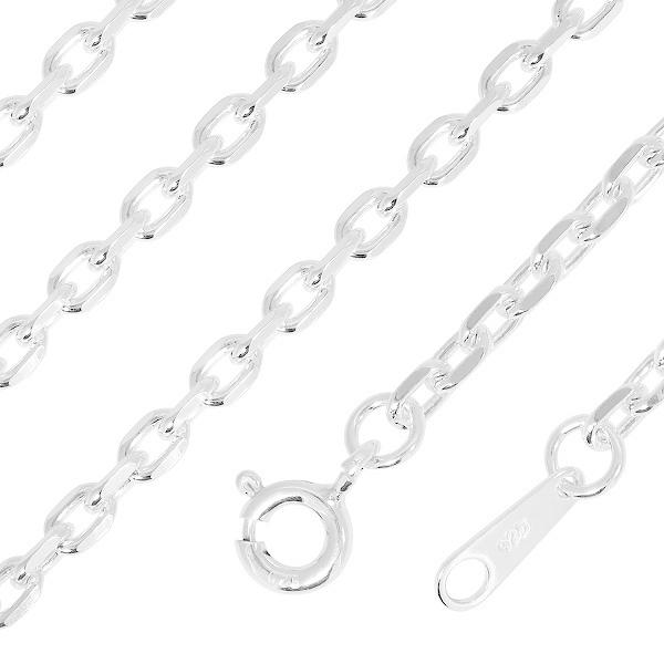 ○【美品】SILVER925 アズキチェーン 4.0mm幅 55cm シルバーチェーン