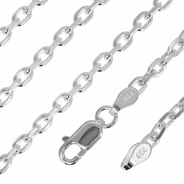 シルバーチェーン ネックレス チェーン あずきチェーン4面カット 幅約