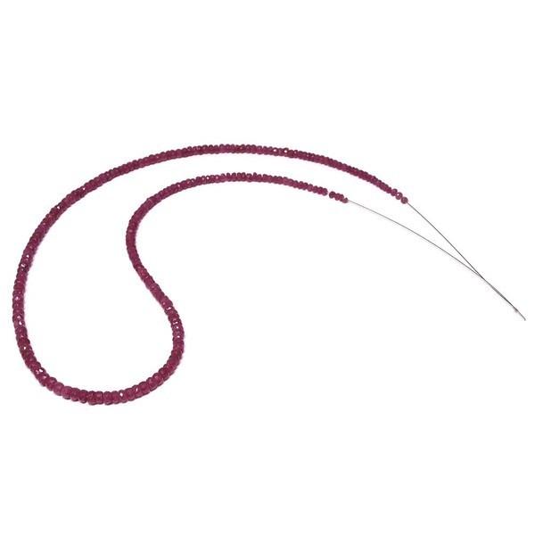 天然石ビーズ ルビー 2×3mm ボタンカット ネックレス用 パワーストーン