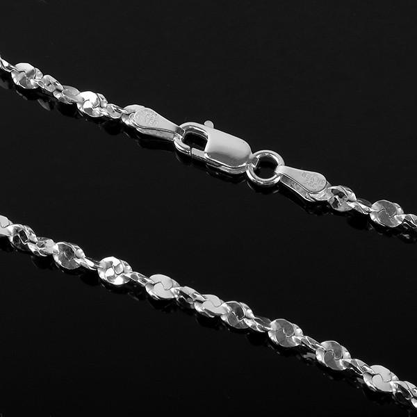 シルバーチェーン 925 ネックレスチェーンのみ カットスエッジ