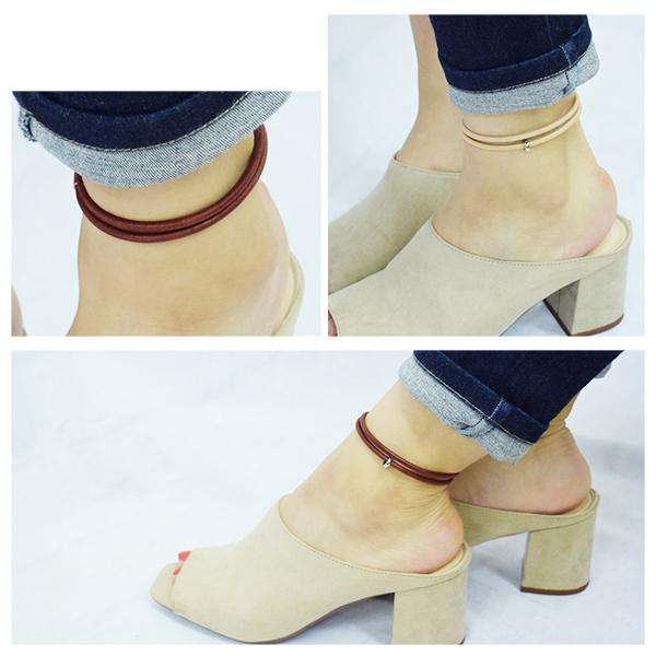 アンクレット ブランド メンズ レディース レザー 革 2連 シンプル ジョイント 人気 おしゃれ 足首 日本製 皮 close to me プレゼント | close to me | 07