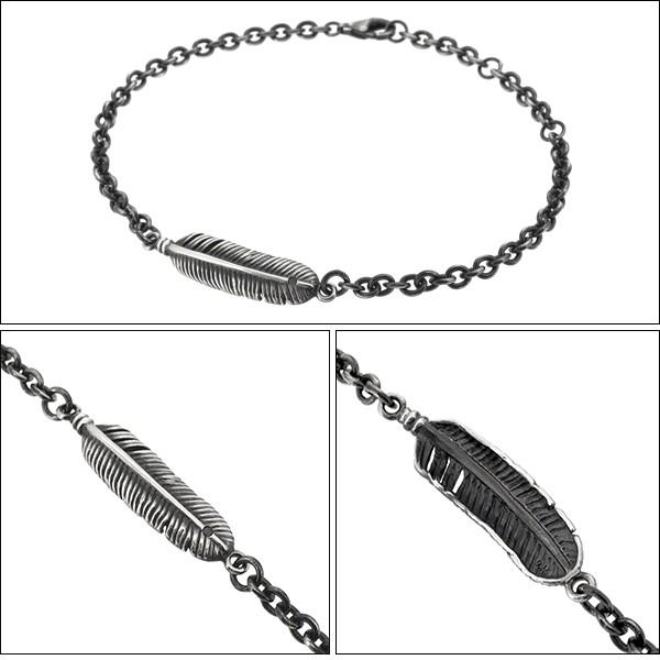 ブレスレット ブランド メンズ 黒 ブラック 羽根 フェザー