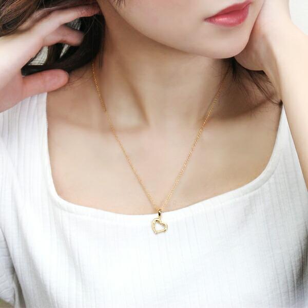 ペアネックレス 刻印 ハワイアン ゴールド K23RGP 金 ダイヤモンド ハート close to me お揃い カップル 30代 40代 プレゼント 爆買の画像