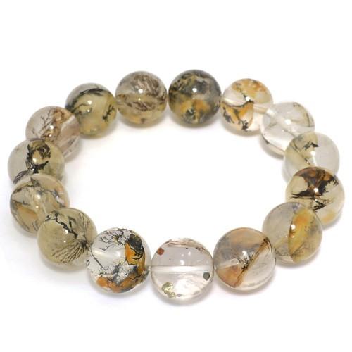 開運✮*。゜金運ෆ˚*デンドリッククォーツブレス·͜·ᰔᩚ デンドリッククォーツブレスレット14mm[T84-3522]
