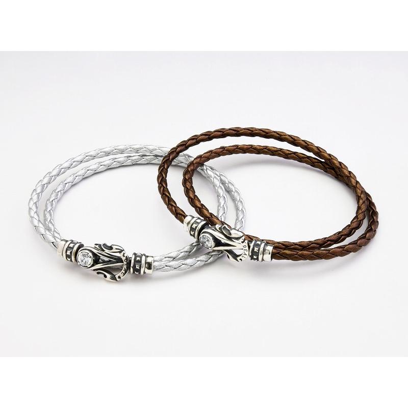 GARNI ブラック レザー シルバー ブレスレット GARNI ブラックレザーブレスレット ガルニ シルバー - メルカリ