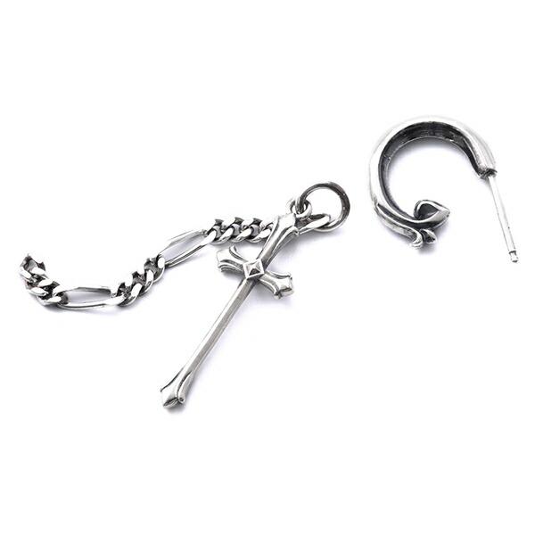 ディールデザインダガーピアス, シルバーホースジルコニアクロス