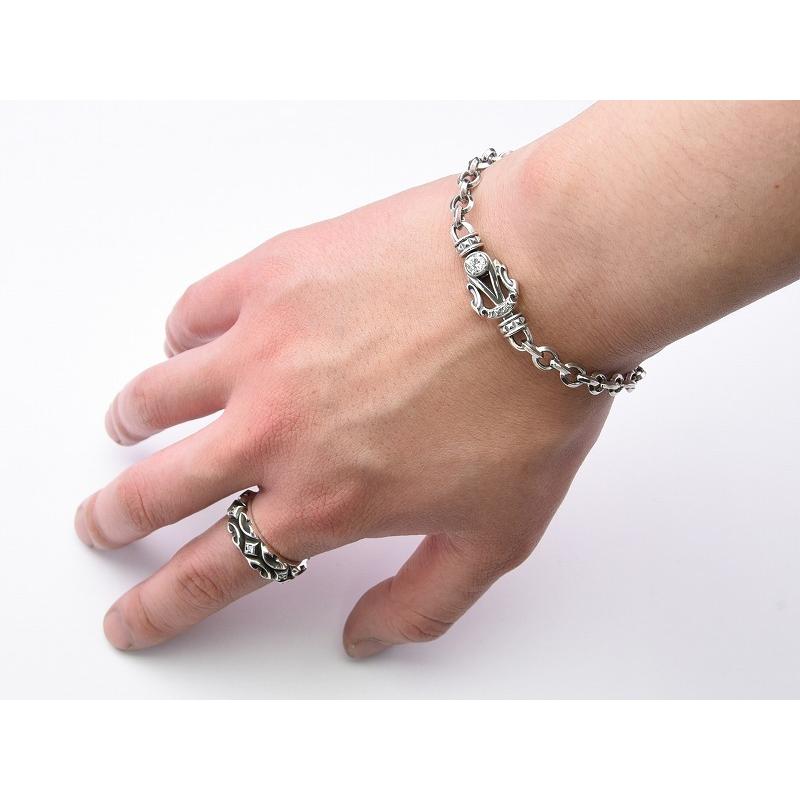 【美品☆】 ディールデザイン チェーンブレスレット フラッグノット マグネット DEAL DESIGN ディールデザイン RT:CUBAN シルバー きへい