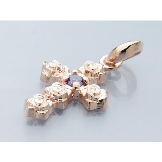 DEAL DESIGN クロス　ネックレス　薔薇 DEAL DESIGN ディールデザイン ローズクロスネックレス ピンク