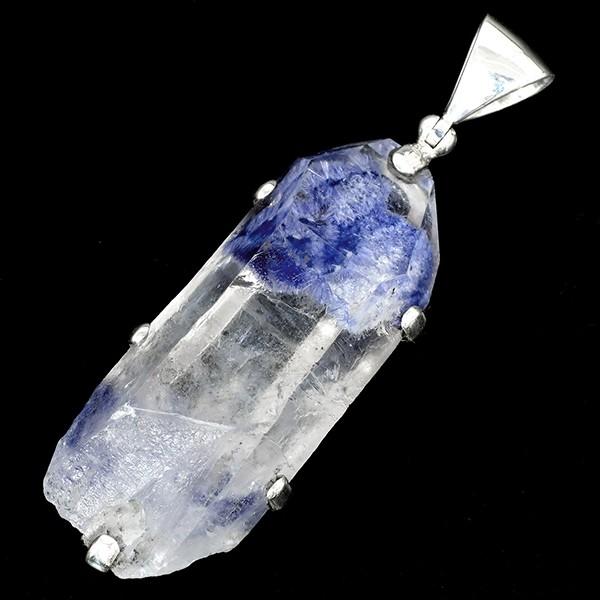 デュモルチェライトインクォーツ 原石 シルバー ペンダント