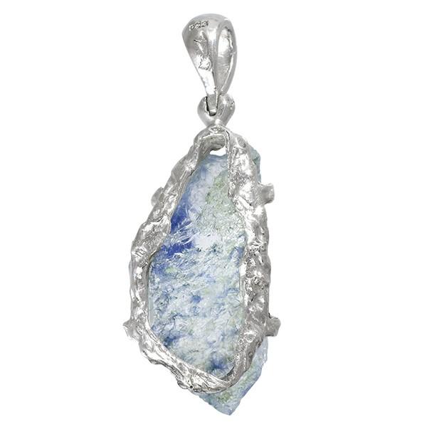 天然石 デュモルチェライトインクォーツ ペンダントトップ silver925 大 デュモルチェライトインクォーツペンダントトップ（シルバー925