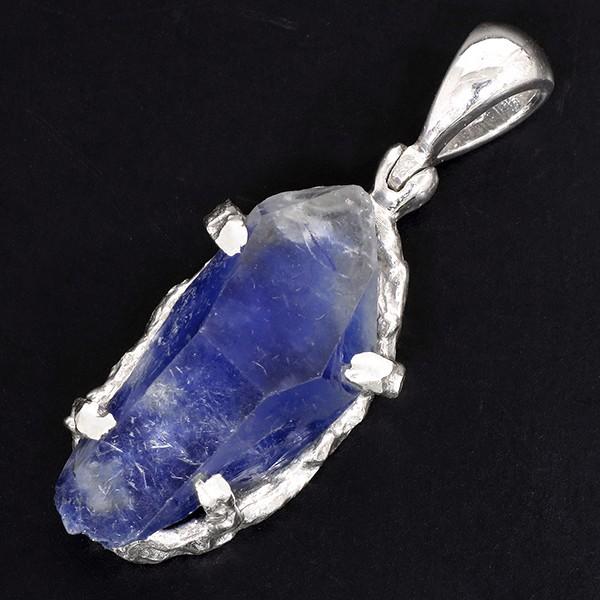 デュモルチェライトインクォーツ 原石 シルバー ペンダント