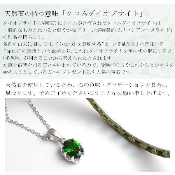 天然石 クロムダイオプサイト ネックレス オーバル レディース 