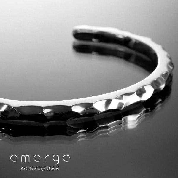 気質アップ emerge ランダムエッジ エマージュ エマージュ ランダムエッジ バングル バングル S S シルバーバングル emerge シルバー シルバーバングル シルバー925 シルバーアクセ 槌目 凸凹 ハンマー シンプル マット 加工 つや消し 鏡面 ギフト クリスマス Xmas 18金 K18 リング レディース 4mm 幅広 指輪 シンプル 石なし ピンク ホワイト イエロー メンズ 刻印