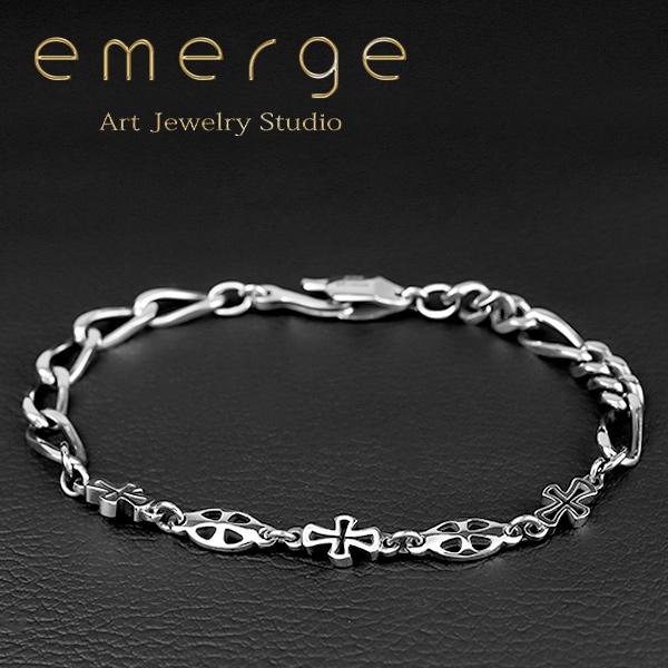 emerge エマージュ クロス チェーン ブレスレット S〜Lサイズ シルバー