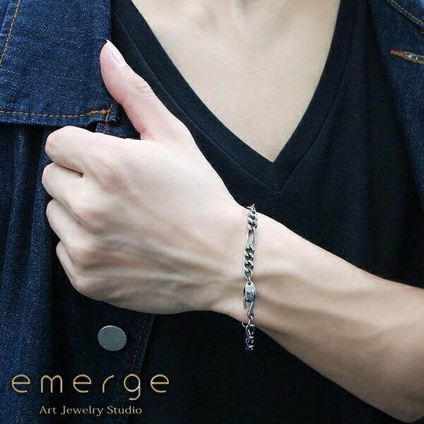 emerge エマージュ クロス チェーン ブレスレット S〜Lサイズ シルバー