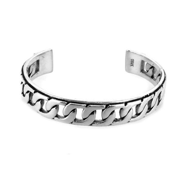 チェーン バングル リンク 喜平 透かし 鎖 ブレスレット バングル 腕輪 シルバー925 銀 シルバーアクセサリー メンズ プレゼント 爆買