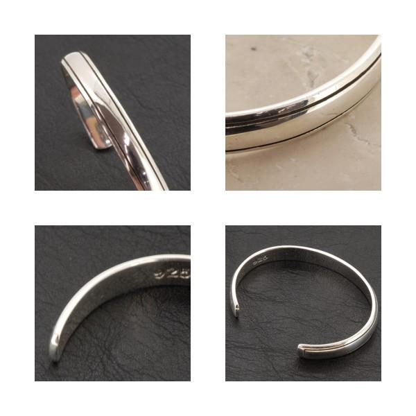 ライン バングル シンプル モード ツイン ブレスレット 腕輪 シルバー