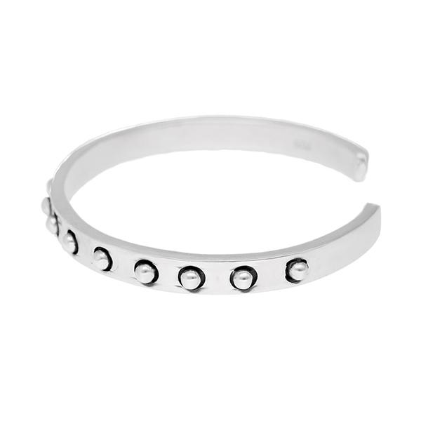 シルバー スタッズ装飾 バングル ZeS B.004 スタッズバングル ユニセックス シルバー925