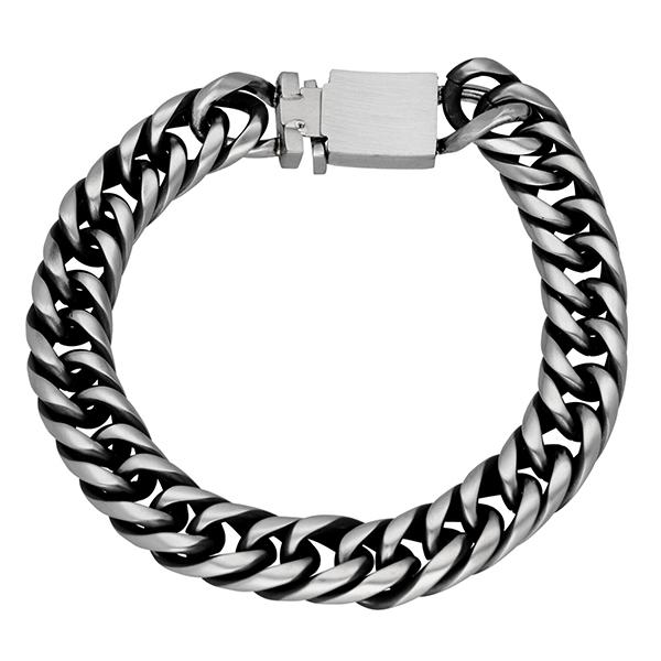 マット シンプル ステンレス ダブル喜平 チェーン ブレスレット 21cm