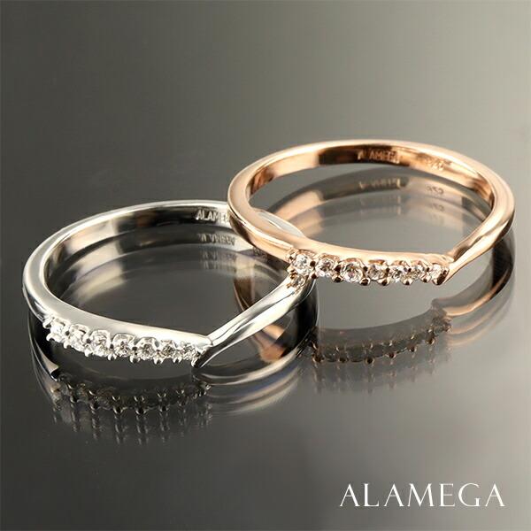 シンプル カーブ シルバー ピンクゴールド シルバーリング 3〜13号