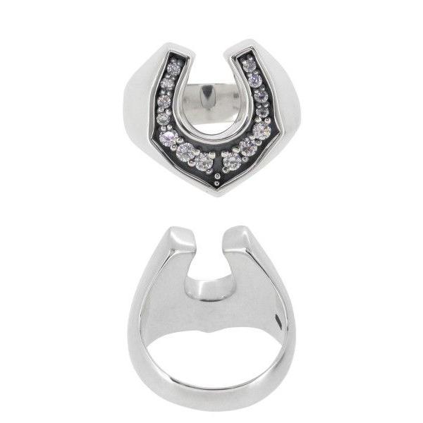 シルバーリング メンズ 馬蹄 ホースシュー ジルコニア 11-19号 人気