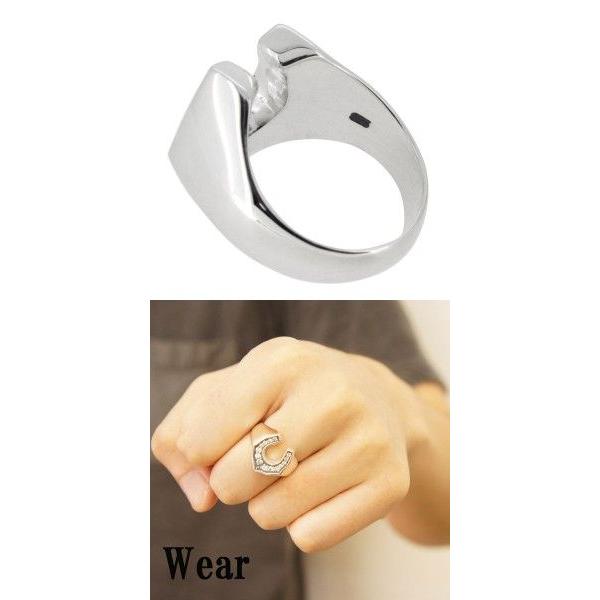 ✢✢あゆみ✢✢シルバー925ホースシュー型リング キュービックジルコニア Binich ジルコニア スター ホースシュー リング メンズ 指輪