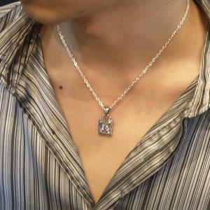 極太！！パゲット スクエア CZ ジルコニア シルバー ブリンブリン ネックレス 2.jpg