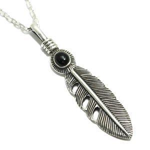 ネックレス メンズ シルバー フェザー 羽根 オニキス 大 メンズ人気 フェザーネックレス チェーン付 プレゼント Fa T04 Chain 新宿銀の蔵 年中無休 一部即日発送 通販 Yahoo ショッピング