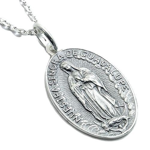 ネックレストップ メンズ シルバー マリア メダイ いぶしマット 大