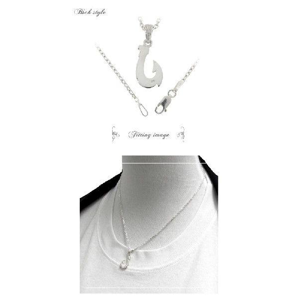 シルバーペンダントトップ レディース フィッシュフック ホワイト 人気