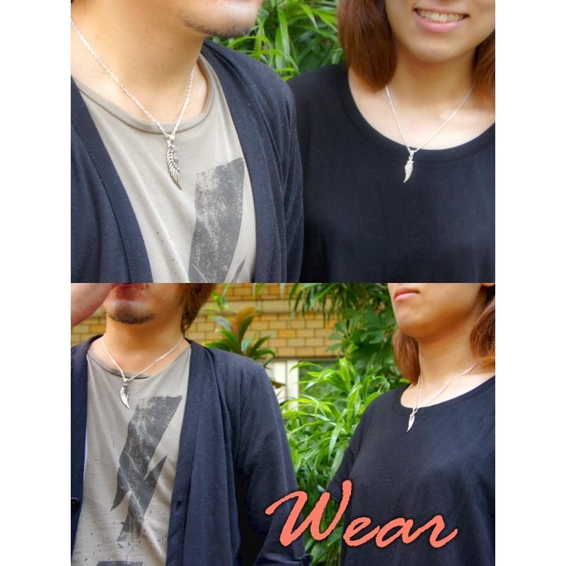 ペアネックレス シルバー 翼 ジルコニア クロスチャーム 人気 シルバー