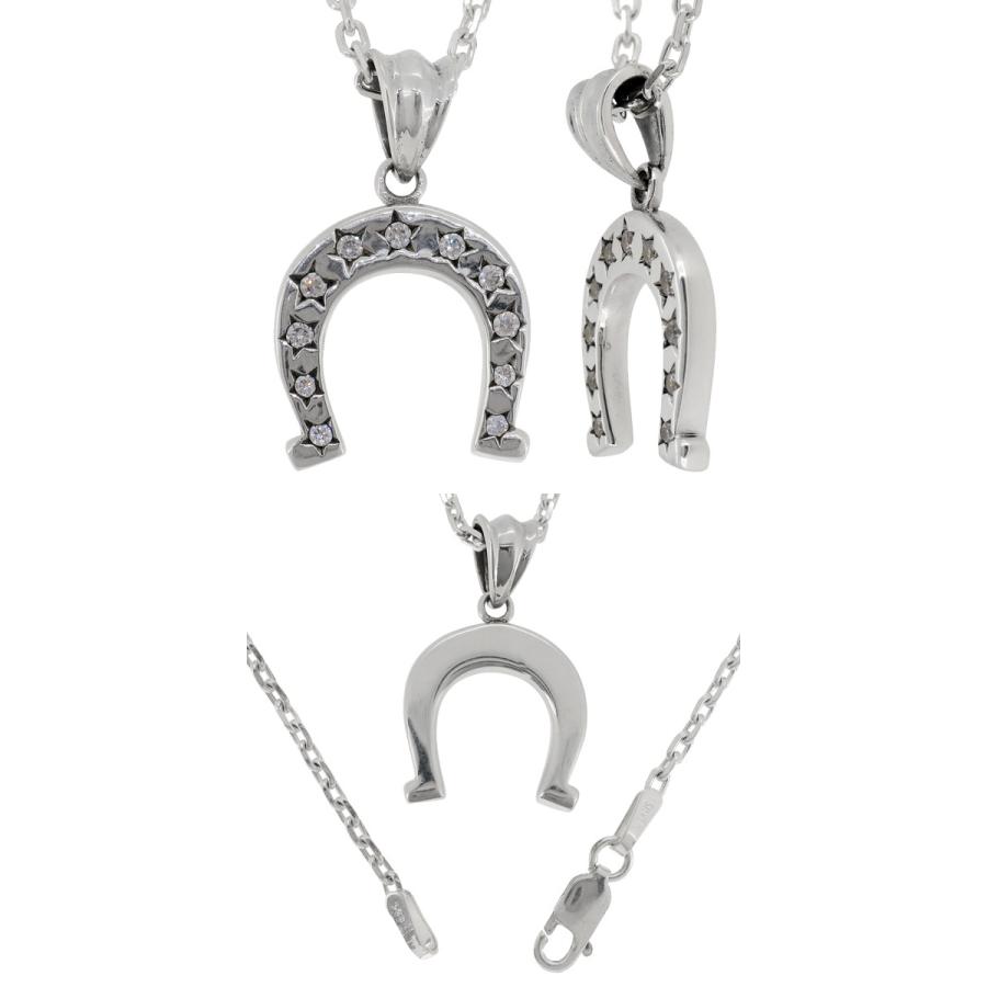 ネックレス メンズ シルバー 馬蹄 ホースシュー ジルコニア 人気