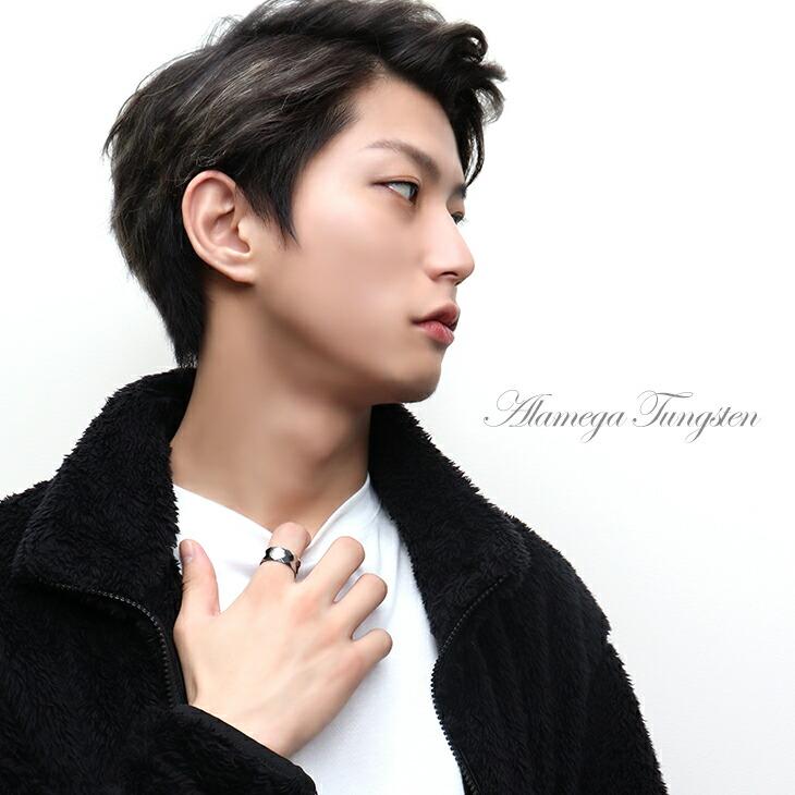 ポリゴン ミラーカット タングステンリング 17〜23号 指輪 リング 幅広