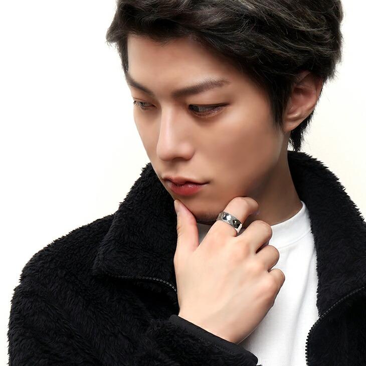 ポリゴン ミラーカット タングステンリング 17〜23号 指輪 リング 幅広