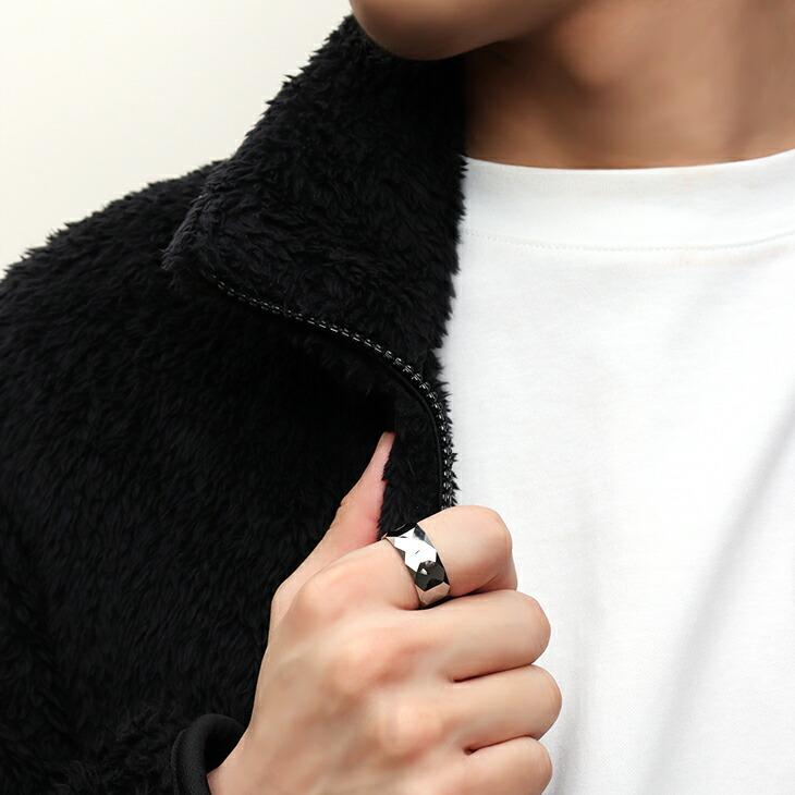 ポリゴン ミラーカット タングステンリング 17〜23号 指輪 リング 幅広