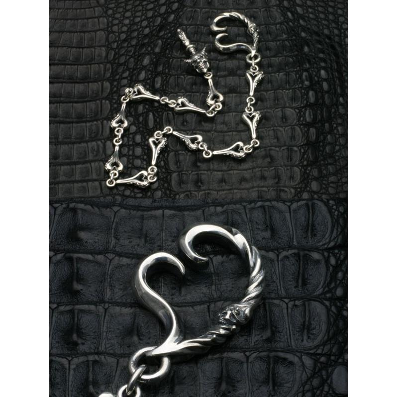 ウォレットチェーン ステンレススチール ハート型チャーム ウォレット