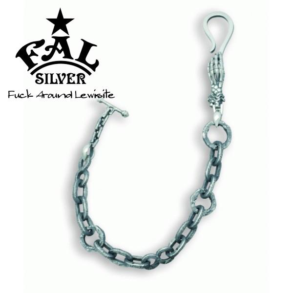 エフエーエル ウォレットチェーン メンズ ブランド シルバー デスパレートウォレットチェーン S スカル ハンド 手 錆 F.A.L 人気 | 