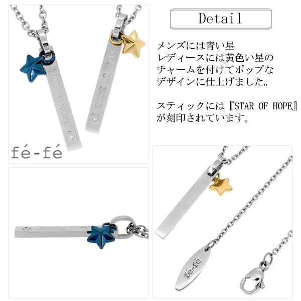 ペアネックレス ステンレス ブランド ダイヤモンド スターチャーム サージカルステンレス fe-fe ペアルック お揃い ペンダント プレゼント 爆買