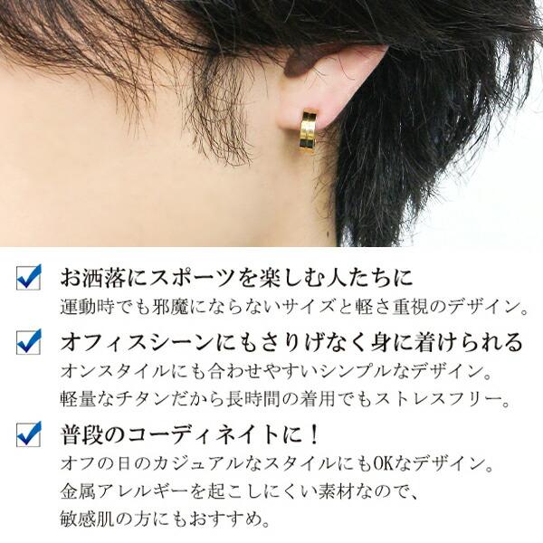 Phiten fe-fe ゴールド チタン製ピアス Phiten（ファイテン） ピアス チタン メンズ レディース 2P 両耳用 fe